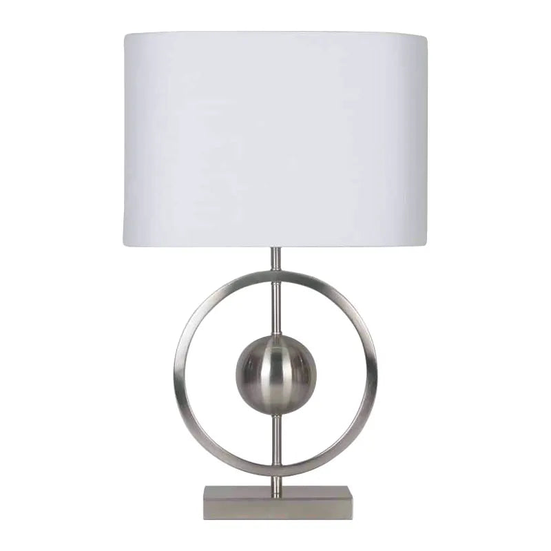 Silver Table Lamp – Circle/Sphere Design H58cm