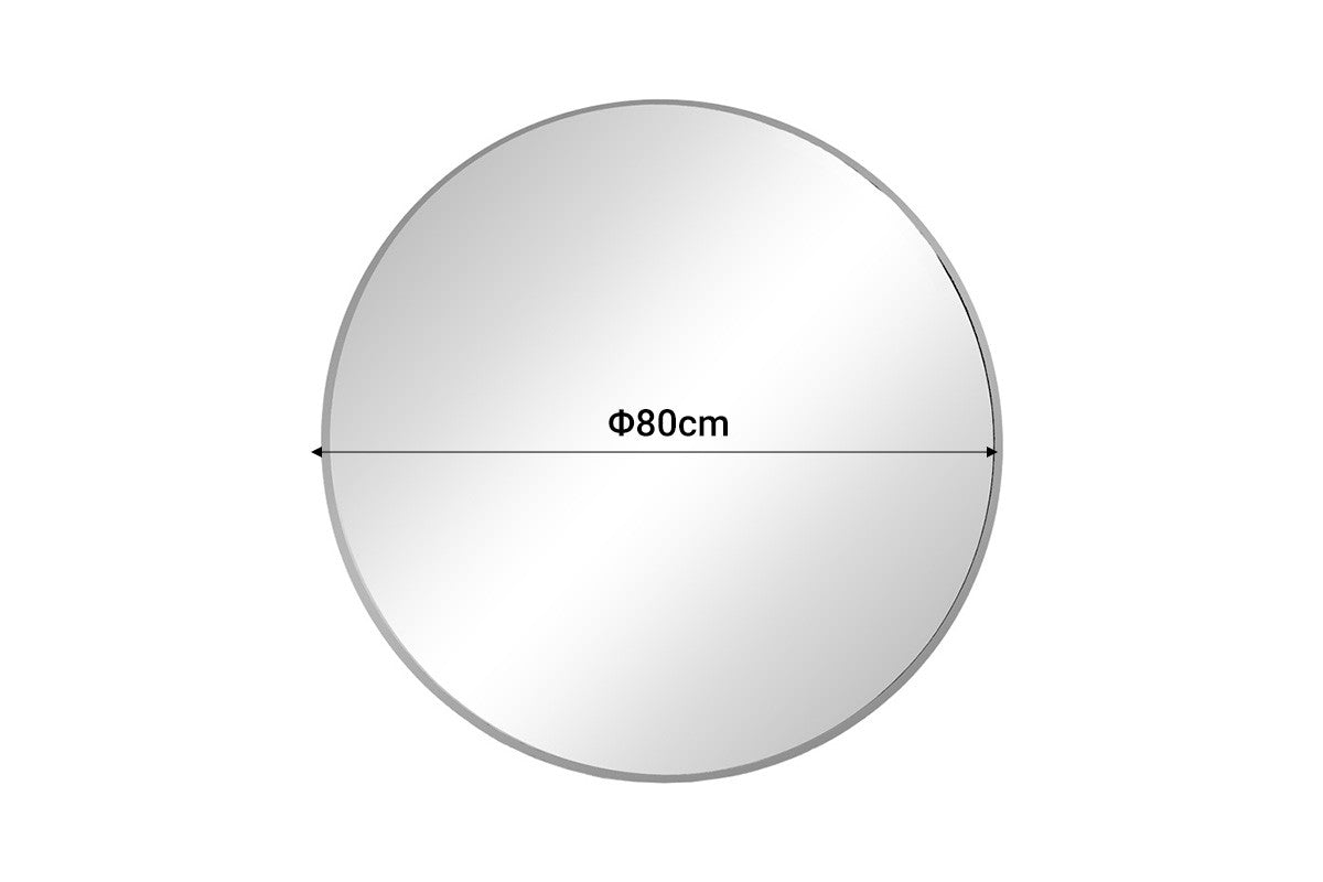 Καθρέπτης Τοίχου Emmett Silver – Στρογγυλός Αλουμινίου 80cm