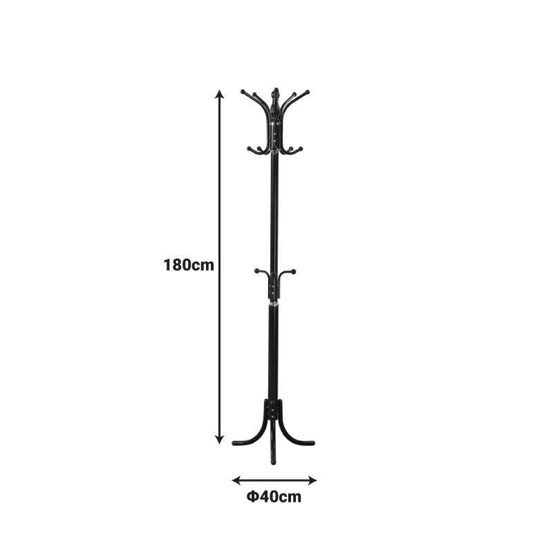 Floor Coat Rack Mendora Black Metal Φ40x180cm