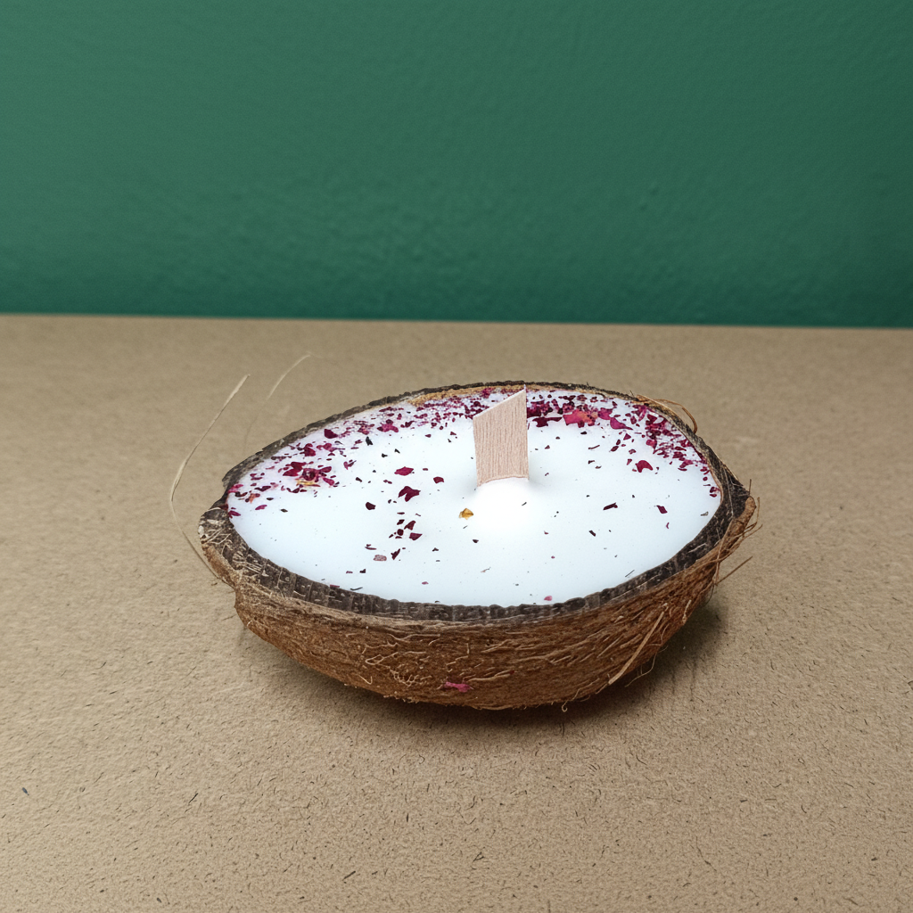 Coconut Rosé – Αρωματικό Κερί σε Φυσική Καρύδα(Περιορισμένη Έκδοση)