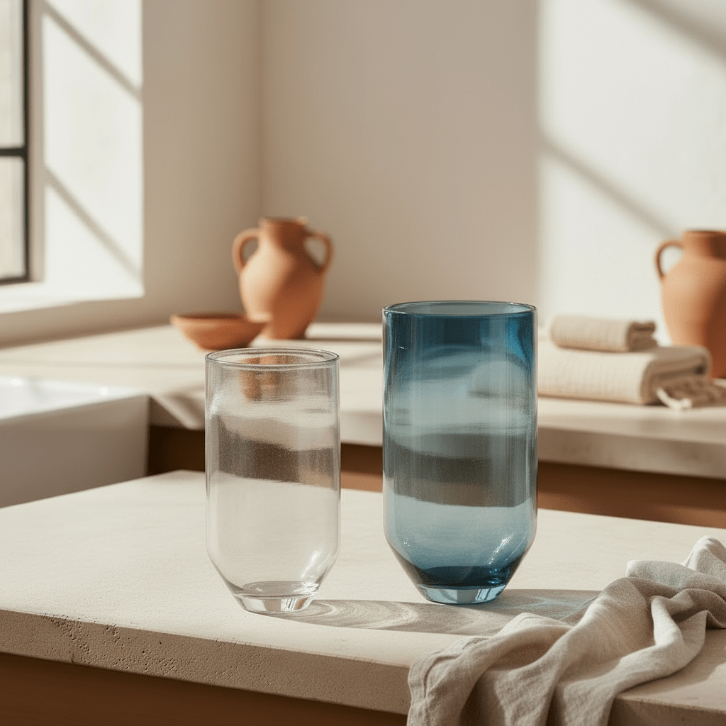 Glass Vase Oval 22x13cm - set of 2 - Vases - VassoHome