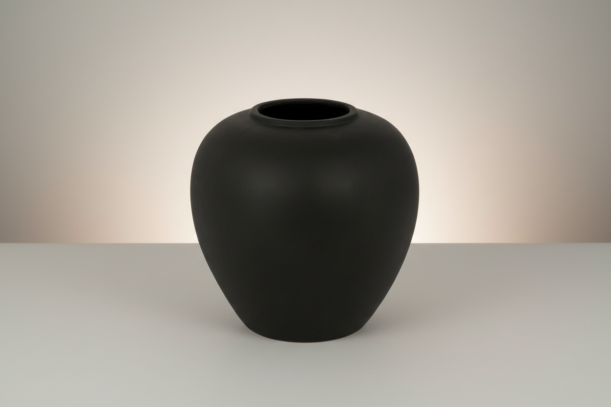 Βάζο Derbe pakoworld κεραμικό σε μαύρη απόχρωση Φ22x24 εκ