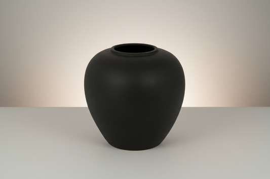 Βάζο Derbe pakoworld κεραμικό σε μαύρη απόχρωση Φ22x24 εκ