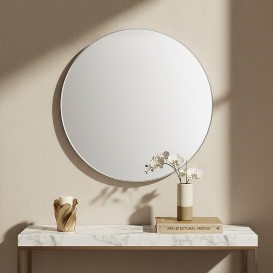 Καθρέπτης Τοίχου Emmett Silver – Στρογγυλός Αλουμινίου 80cm