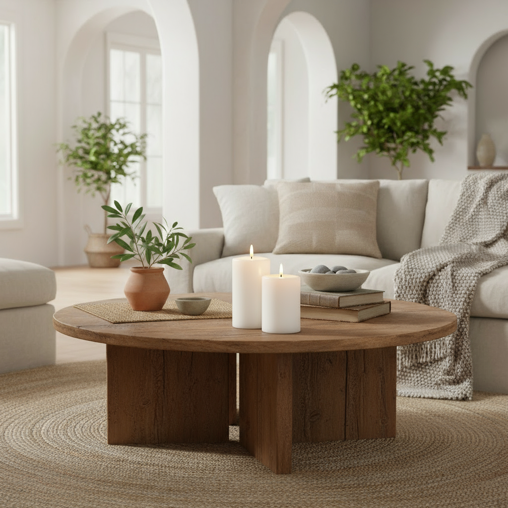 White Pillar Candle Ø7 x 14 cm – Unscented Decorative Candle