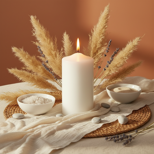 Λευκό Κερί Κολώνα Ø7 x 14 εκ. – Άοσμο Διακοσμητικό Κερί