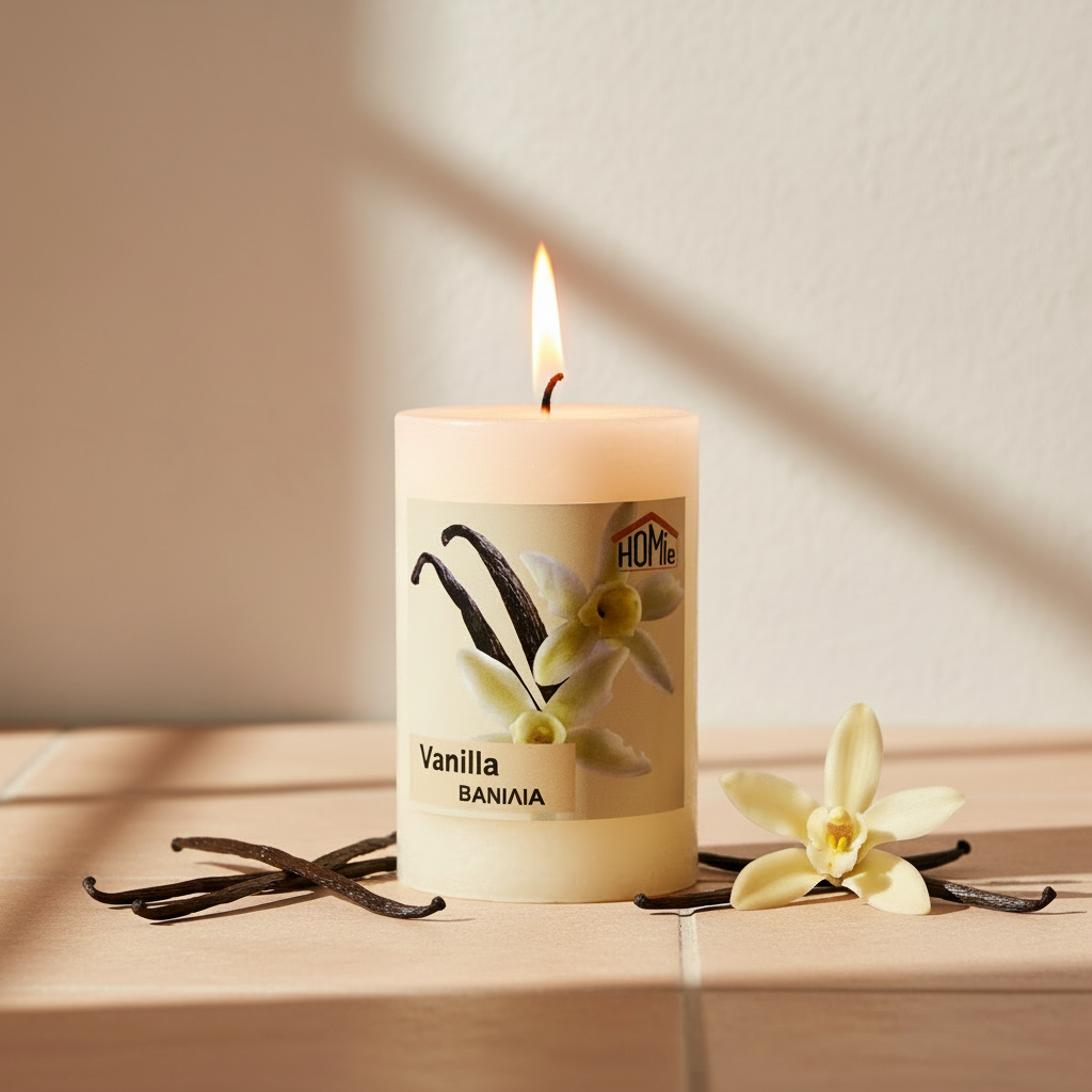 Vanilla Scented Pillar Candle Ø7x10cm