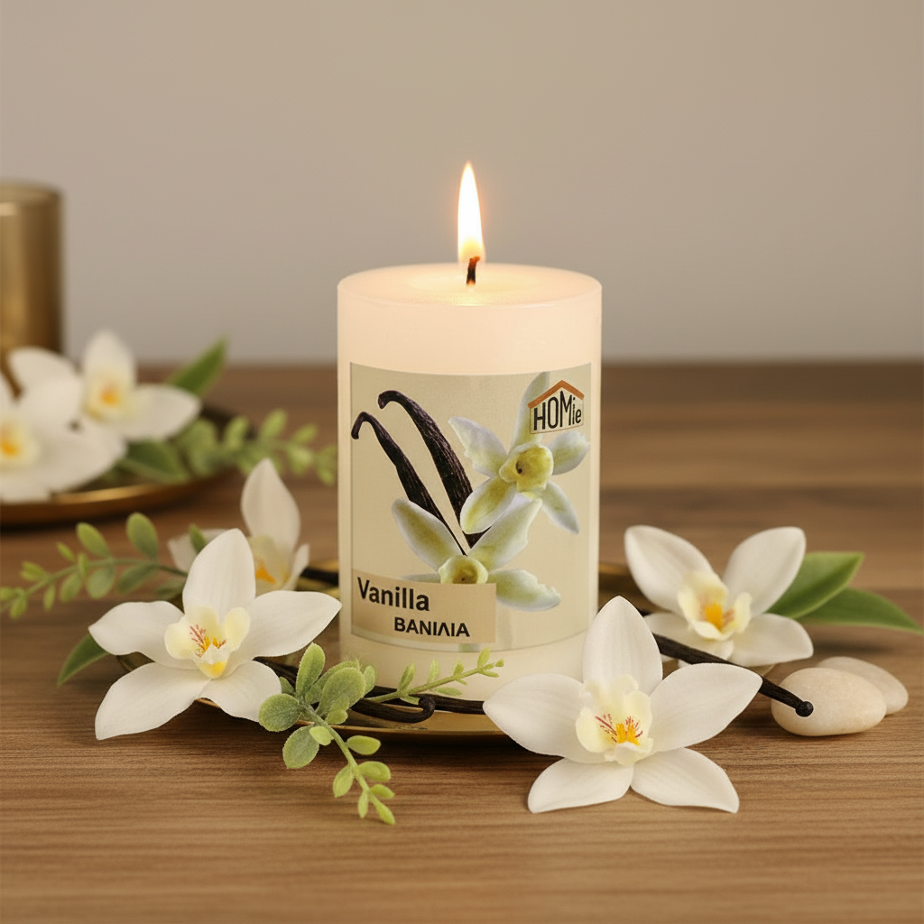 Vanilla Scented Pillar Candle Ø7x10cm