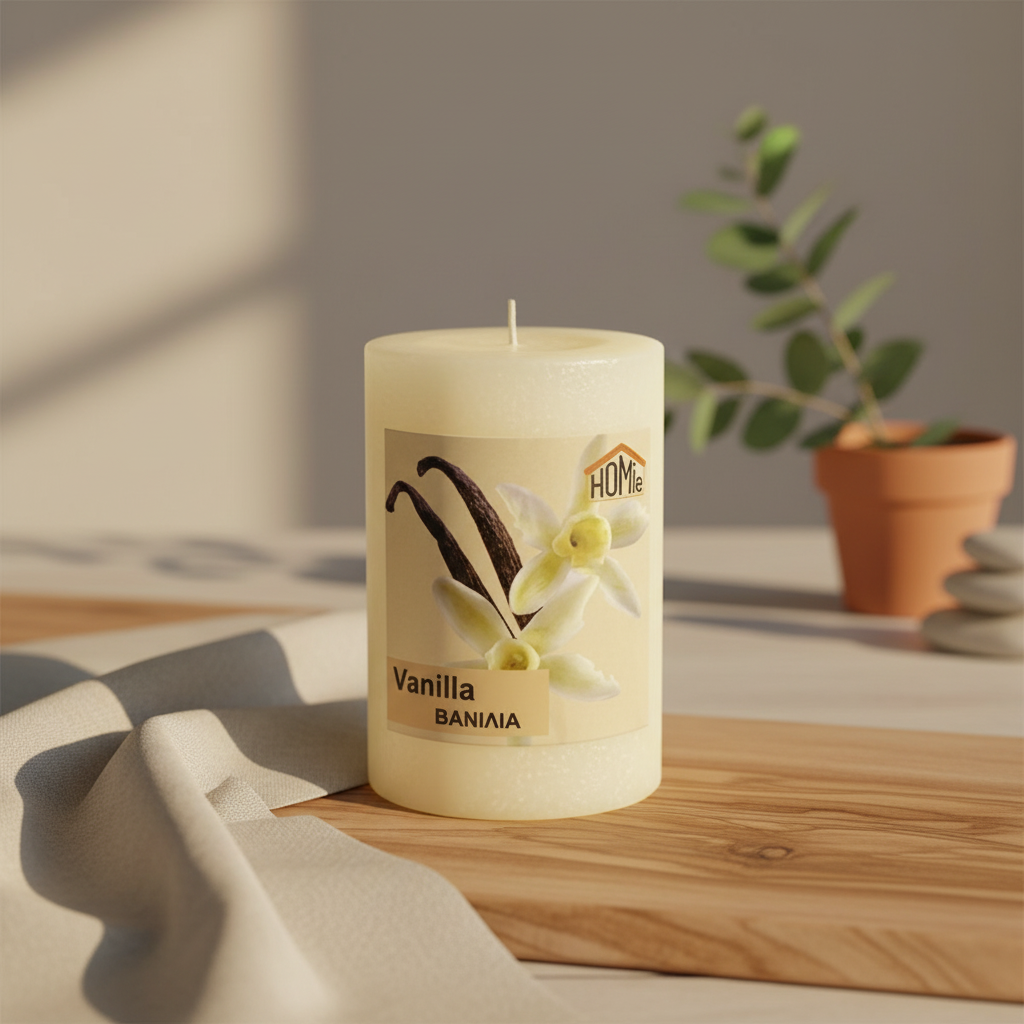 Vanilla Scented Pillar Candle Ø7x10cm