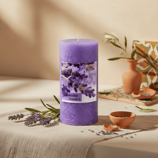 Scented Pillar Candle Ø7x15cm - Lavender - Scented Candles - VassoHome