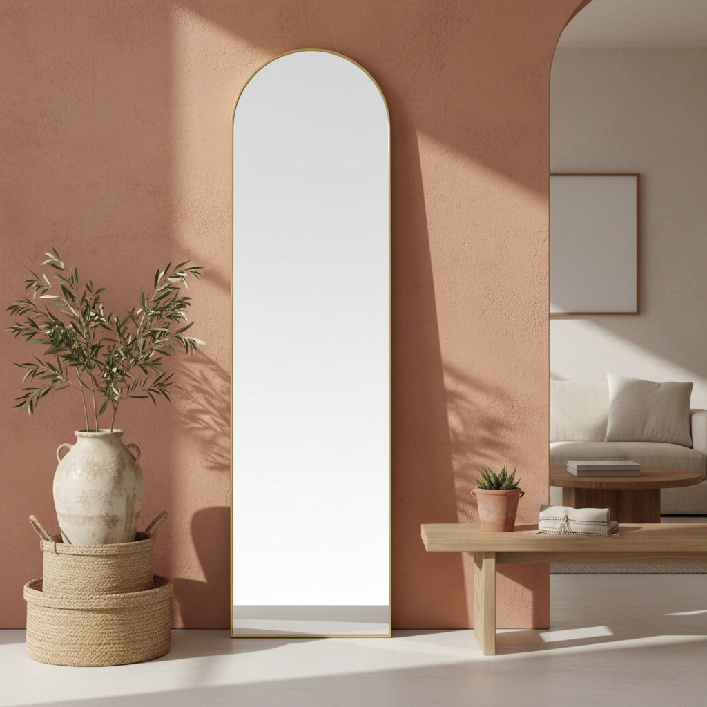 Plaza Floor Mirror Gold – Aluminum Frame 40x28x150cm