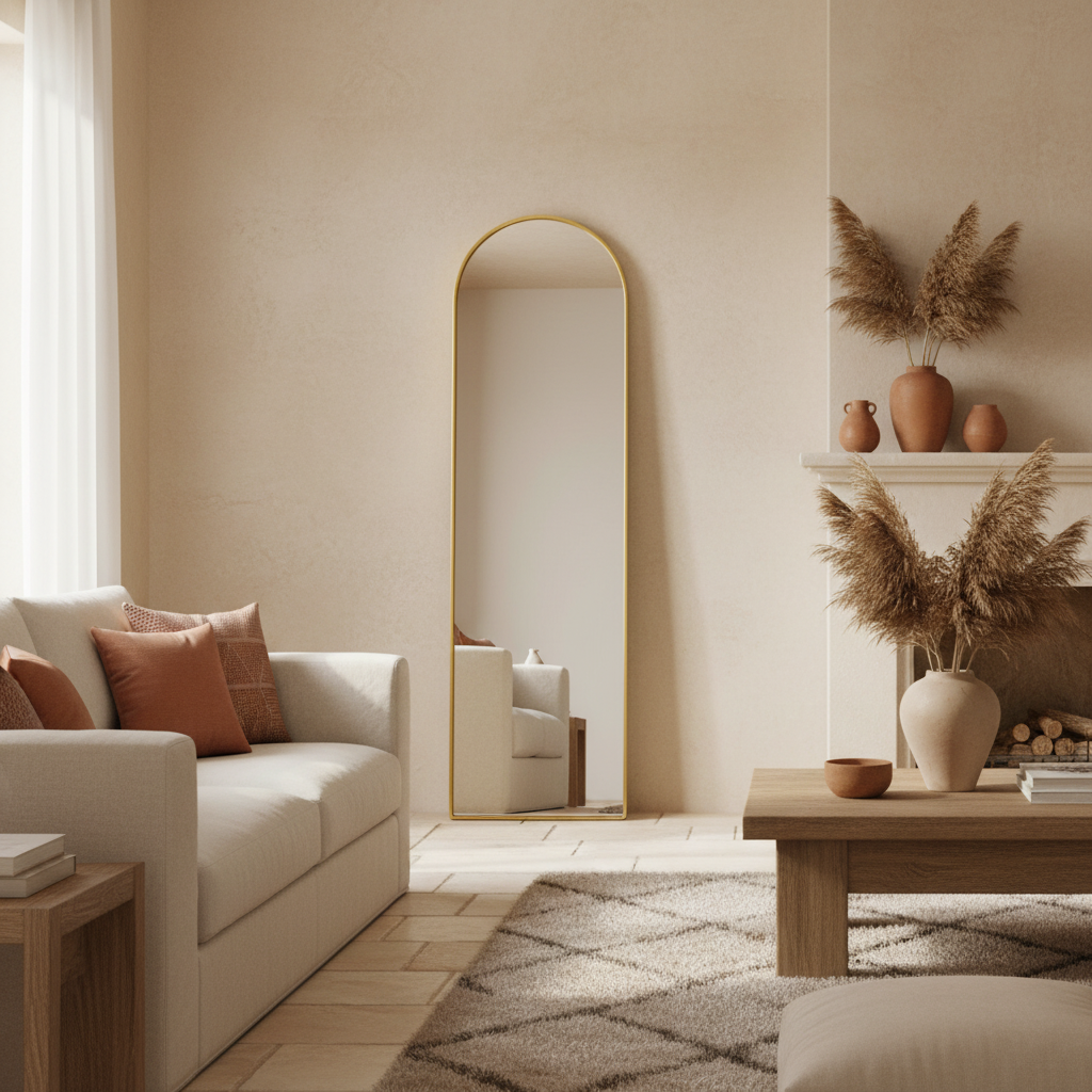 Plaza Floor Mirror Gold – Aluminum Frame 40x28x150cm