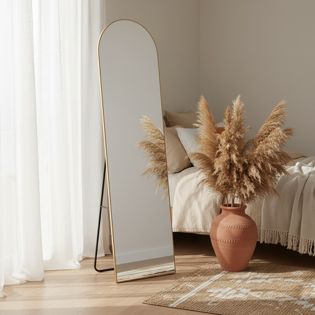 Plaza Floor Mirror Gold – Aluminum Frame 40x28x150cm