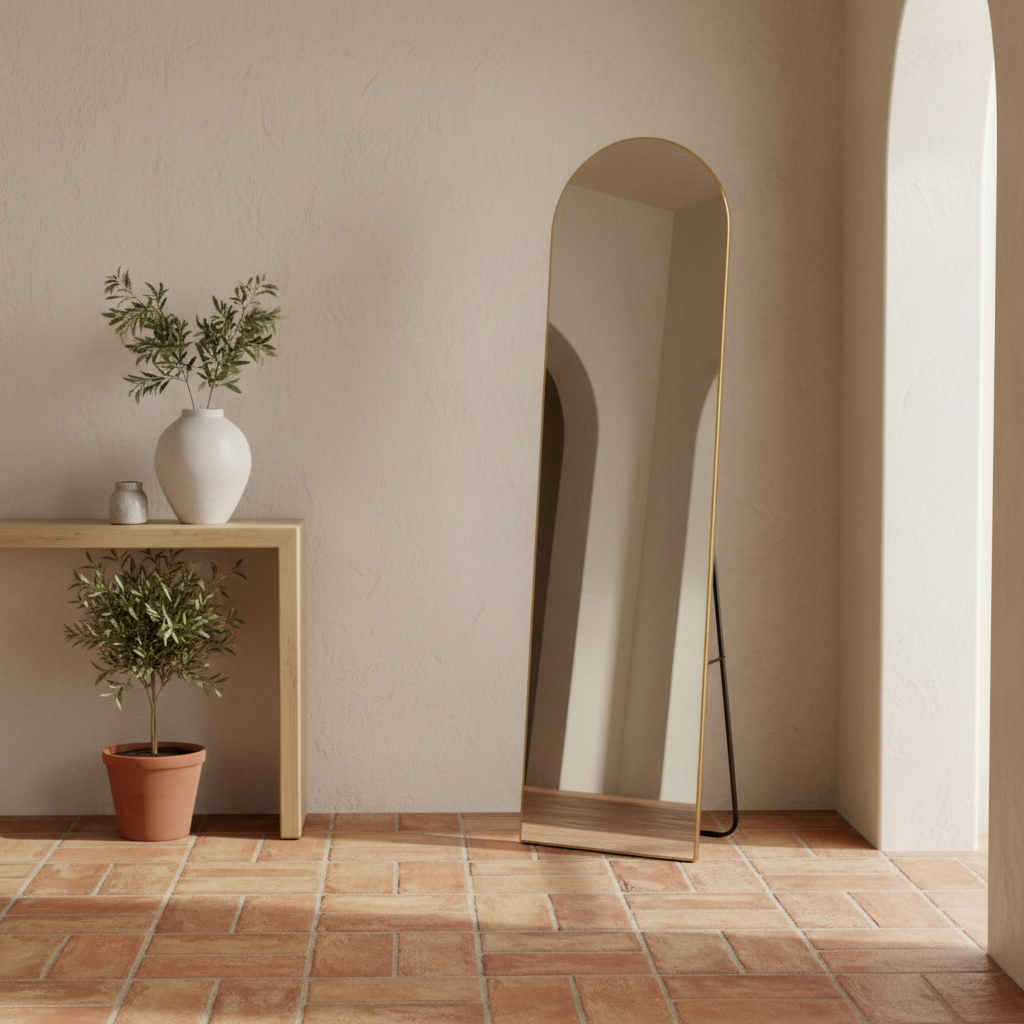 Plaza Floor Mirror Gold – Aluminum Frame 40x28x150cm