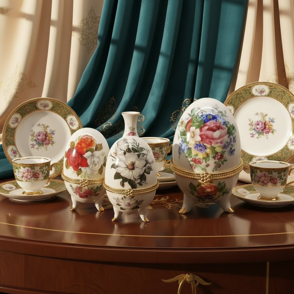 Porcelain Egg Jewelry Box 10x6cm