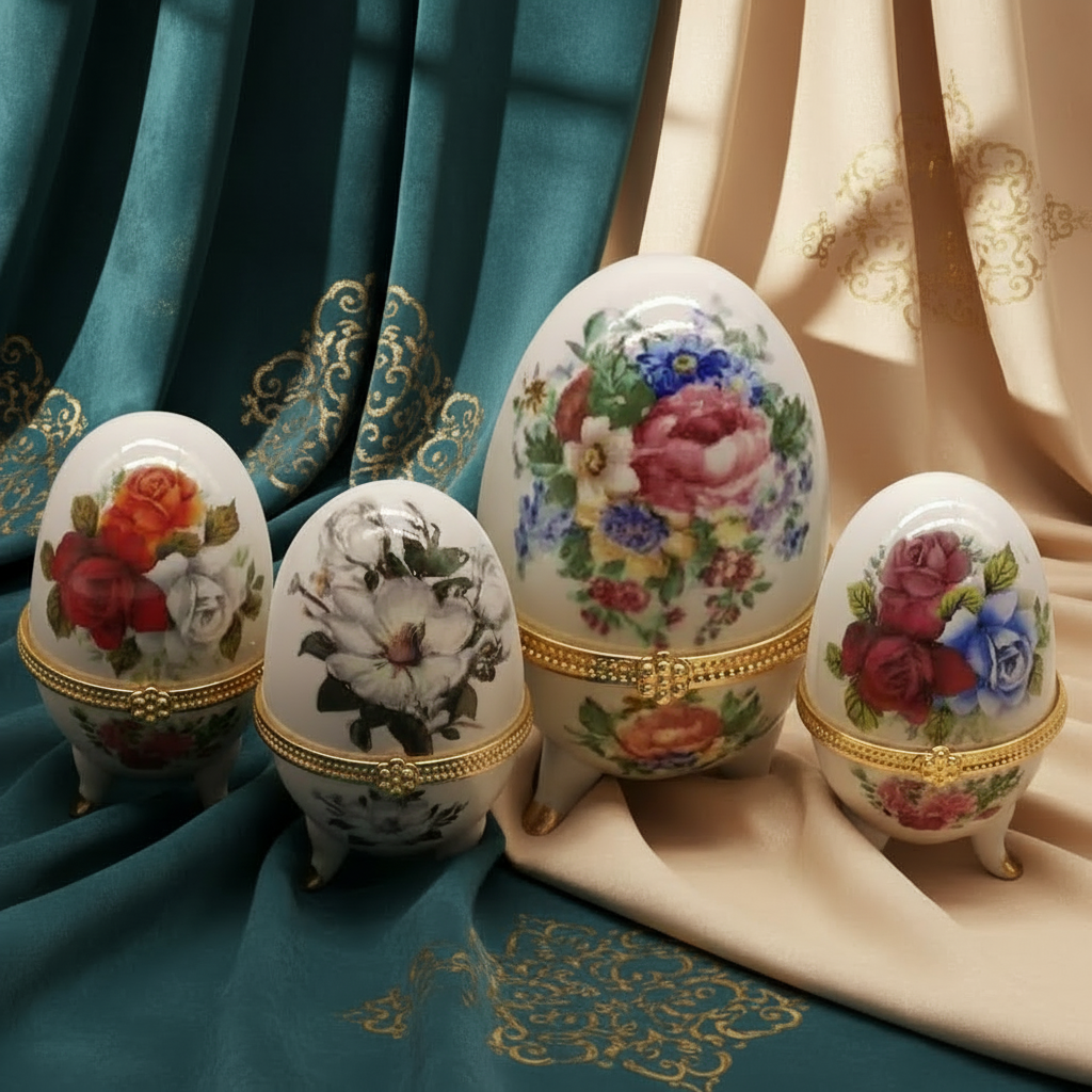 Porcelain Egg Jewelry Box 10x6cm