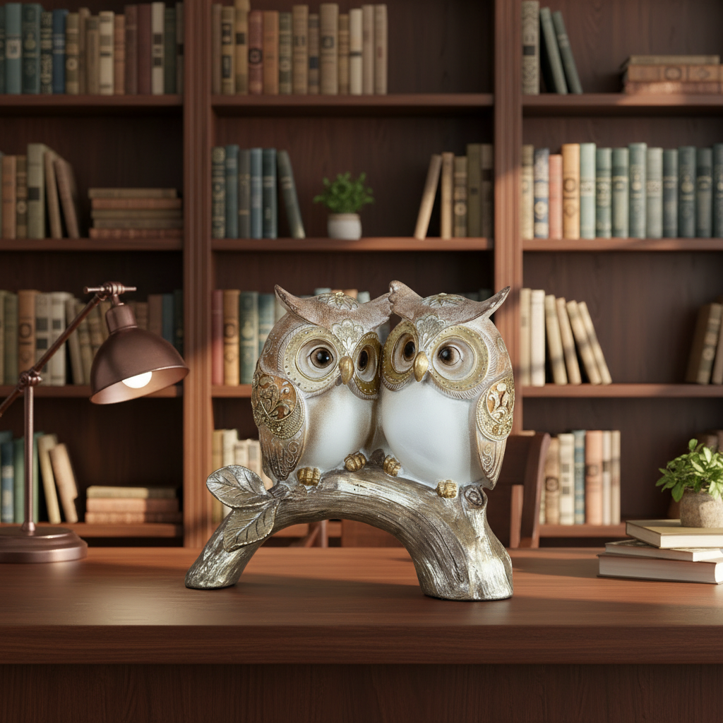 Διακοσμητικό Αγαλματάκι – Ζευγάρι Κουκουβάγιες