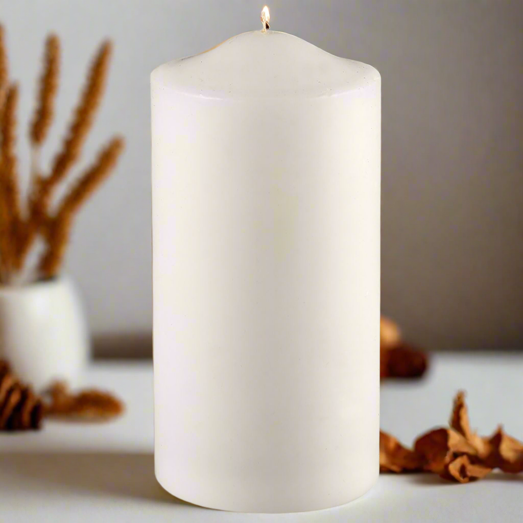 White Pillar Candle Ø7 x 14 cm – Unscented Decorative Candle