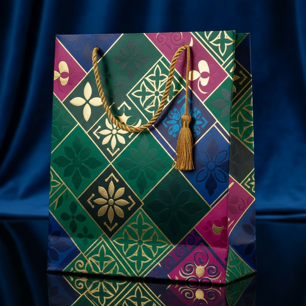 Colorful Luxury Shopping Bag - No Text