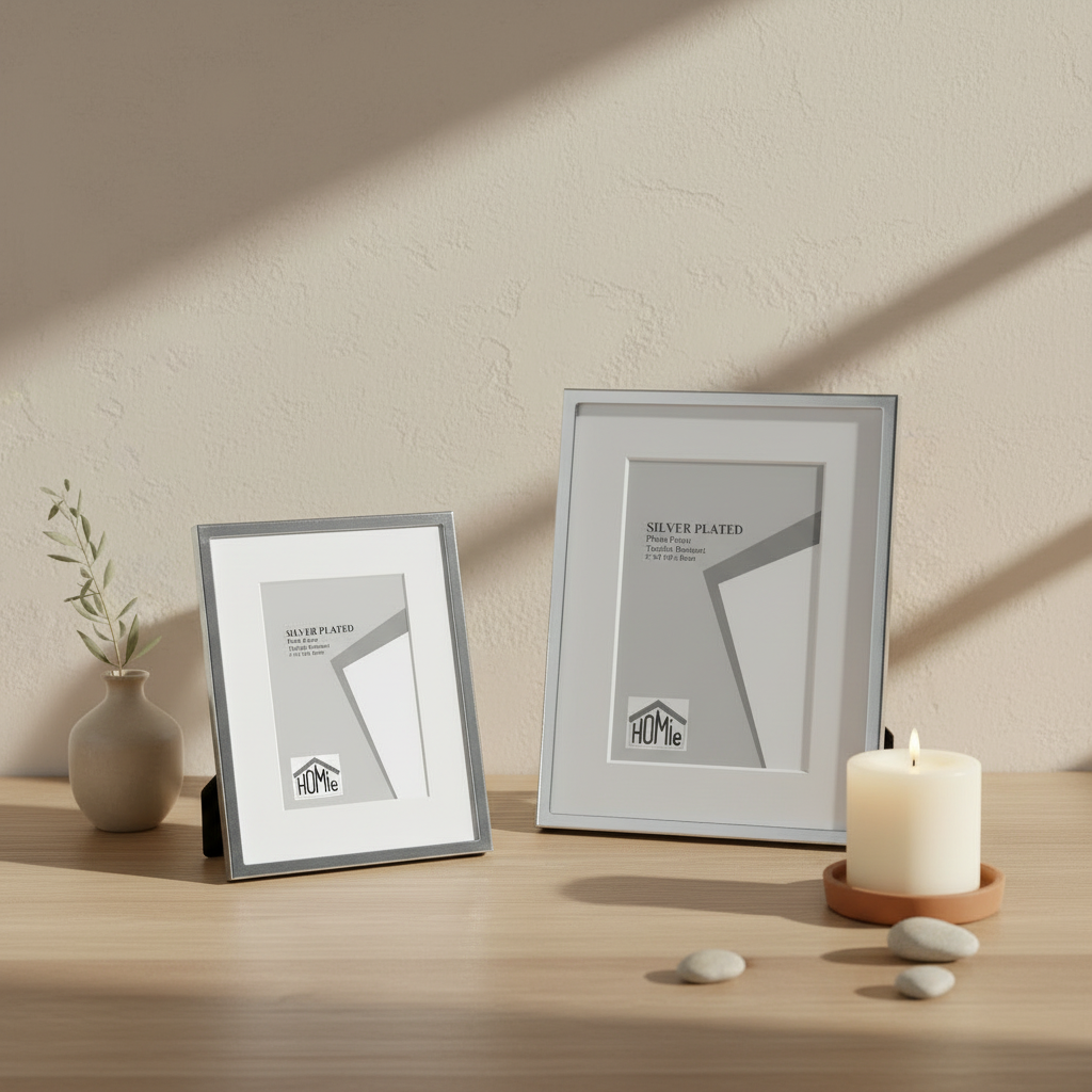 Minimal Silver-Plated Photo Frames 10x15cm & 13x18cm