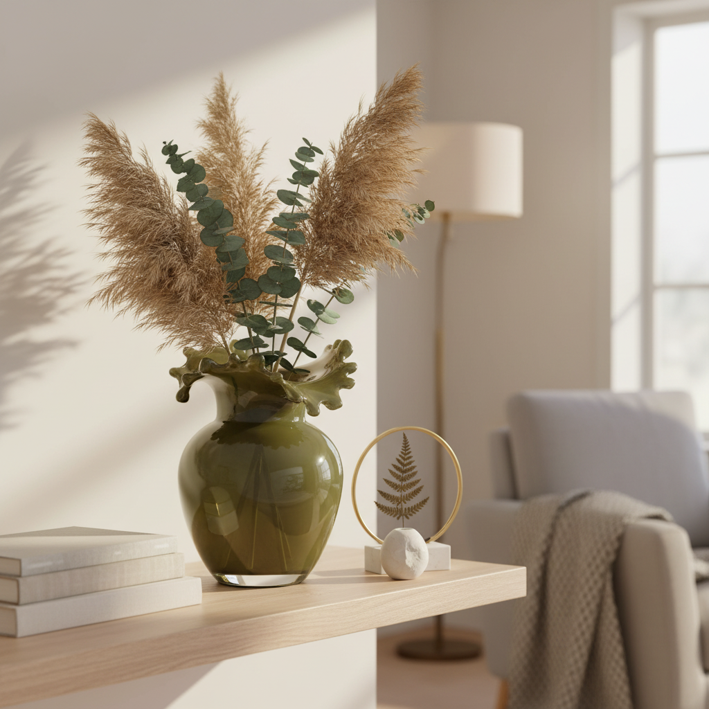 Olive Green Vase Lifestyle