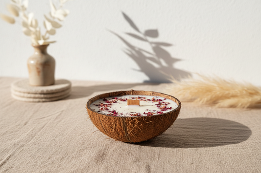 Coconut Rosé – Αρωματικό Κερί σε Φυσική Καρύδα(Περιορισμένη Έκδοση)