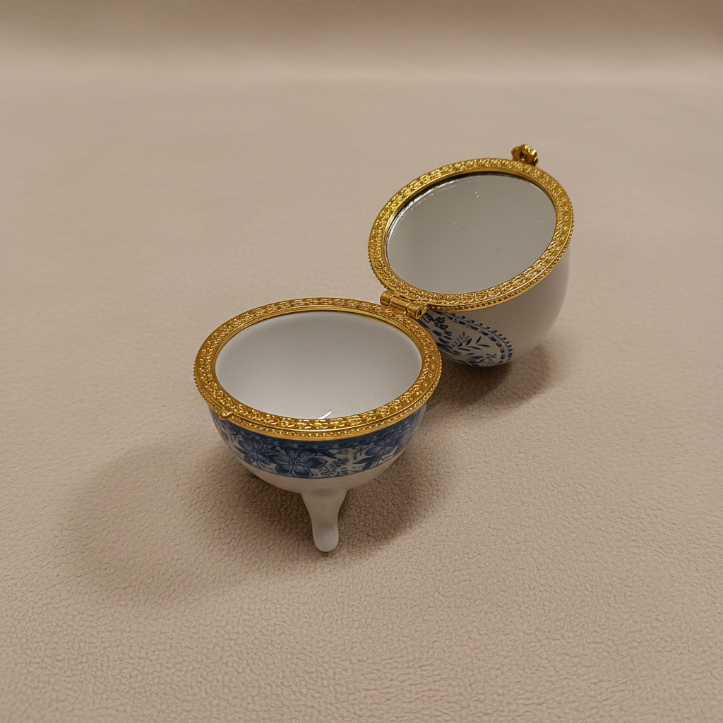 Porcelain Egg Jewelry Box 10x6cm