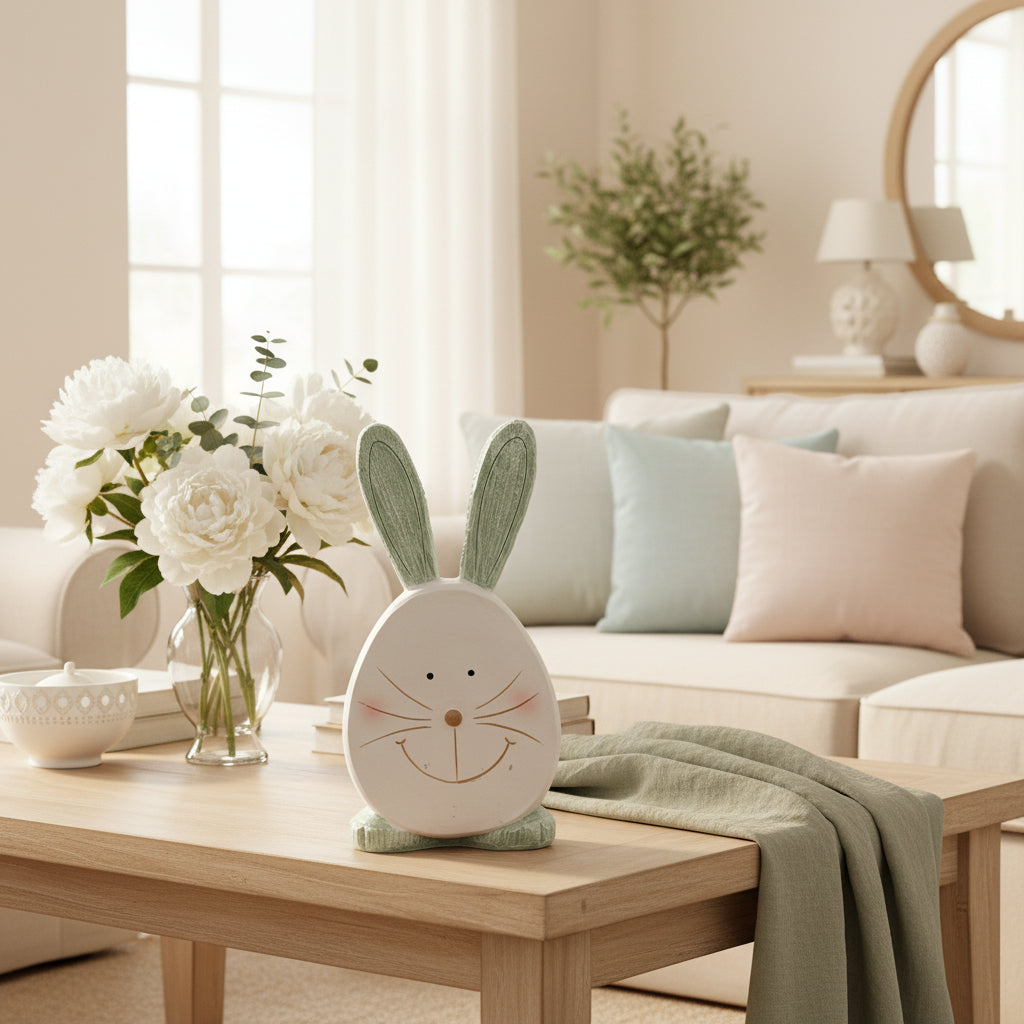 Decorative Bunny Figurine Set Polyresin 25x15x6cm - 2 Pieces - Decorative Accessories - VassoHome