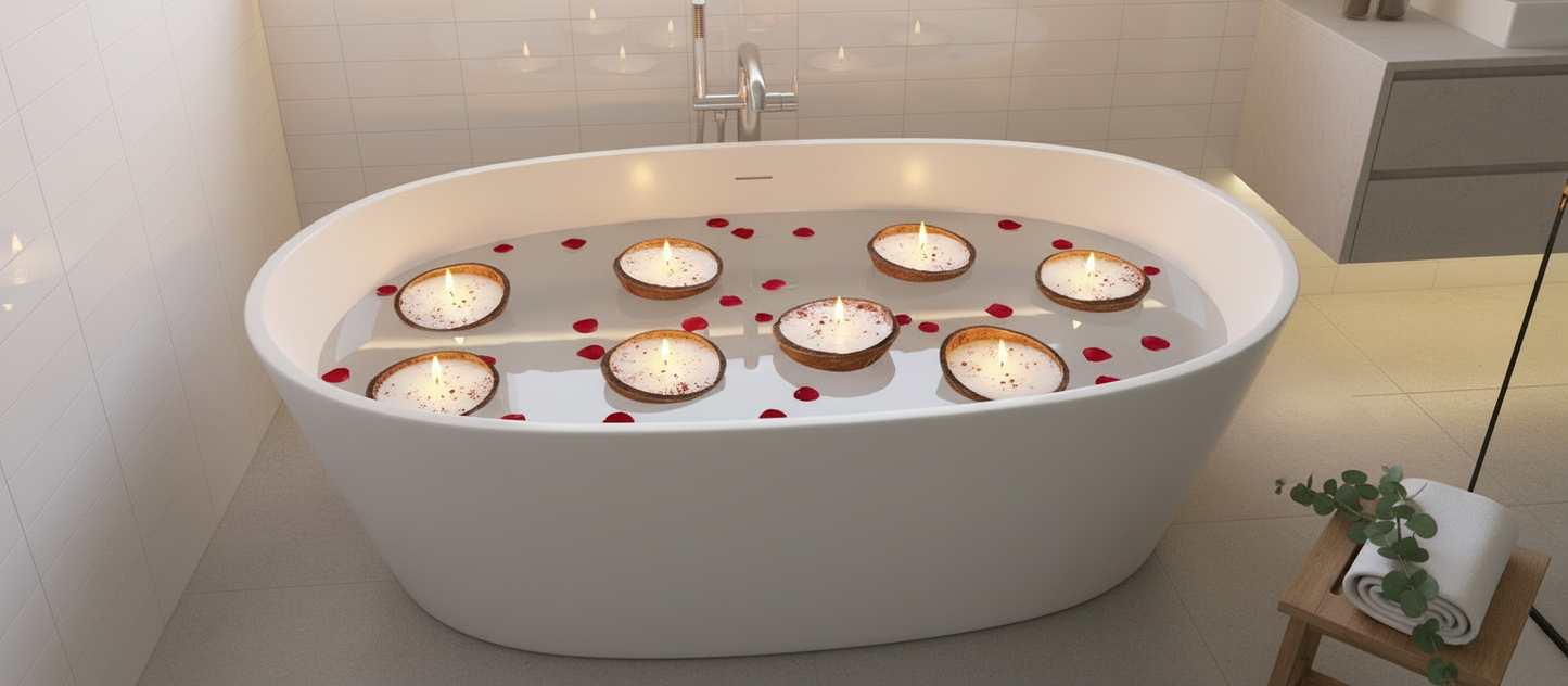 Coconut Rosé – Αρωματικό Κερί σε Φυσική Καρύδα(Περιορισμένη Έκδοση)