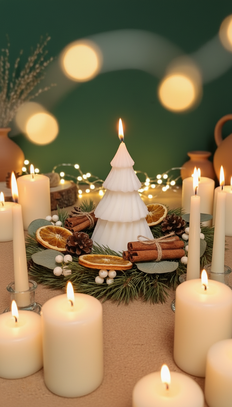 Κερί Χριστουγεννιάτικου Δέντρου – Χειροποίητο Αρωματικό Κερί (χρόνος καύσης 10 ωρών)