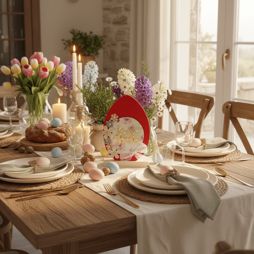 Wooden Easter Egg Table Decoration Red 22x15cm - Decorative Accessories - VassoHome