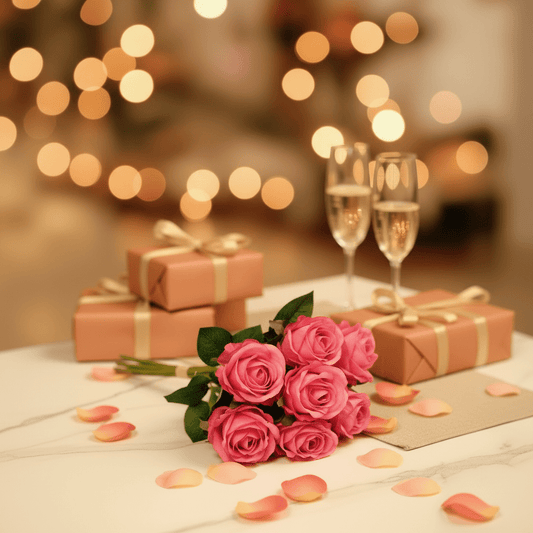 Artificial Rose Bouquet 9 Roses 37cm - Decorative Accessories - VassoHome