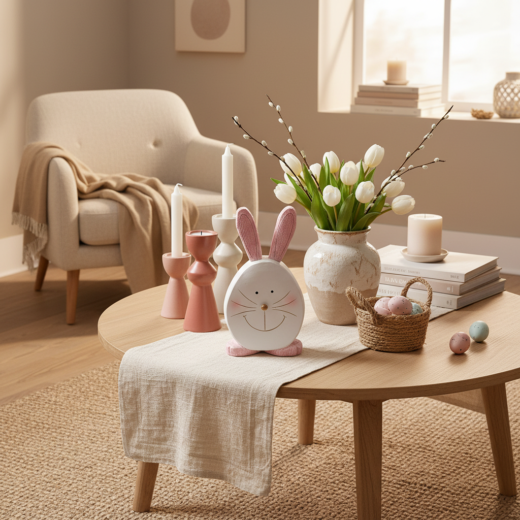 Decorative Bunny Figurine Set Polyresin 25x15x6cm - 2 Pieces - Decorative Accessories - VassoHome