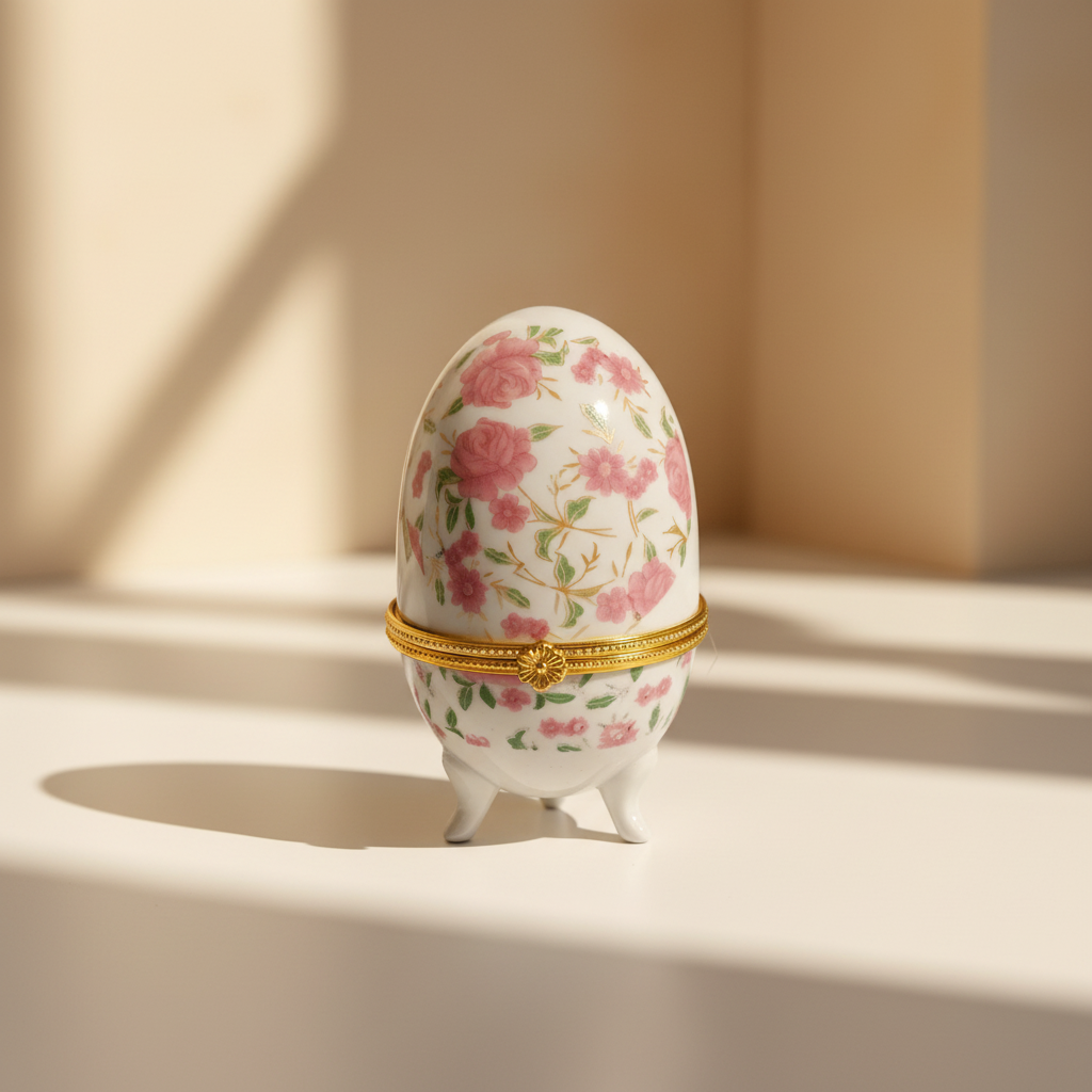 Porcelain Egg Jewelry Box 10x6cm