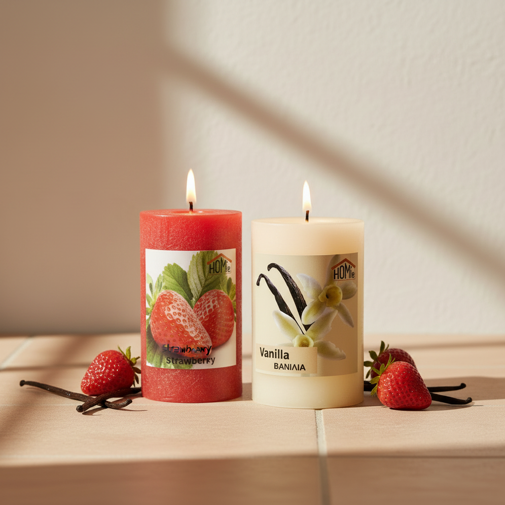 Scented Candles - Strawberry & Vanilla Close